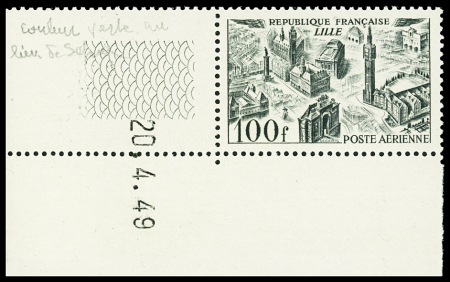 N°24 100f Lille, variété couleur verte au lieu de marron,