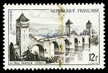 N°1039a 12 f sépia et gris-bleu, variété impression
