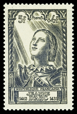N°768 Jeanne d'arc 5f+ 4f outremer, variété erreur