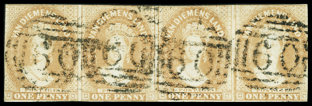 Largest Known Multiple 1856-57 1d Pale Brick Red used