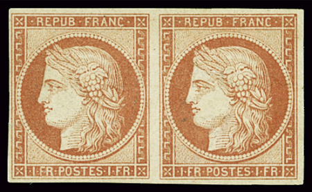 N°7A 1f vermillon pâle, dit "Vervelle", variété du