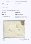 N°7 1 franc vermillon oblitéré par le cachet à date