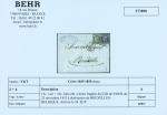 N°2 15c.  vert + n°4 25c. bleu, obl. sur lettre frappée