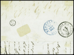 N°2 15c.  vert + n°4 25c. bleu, obl. sur lettre frappée