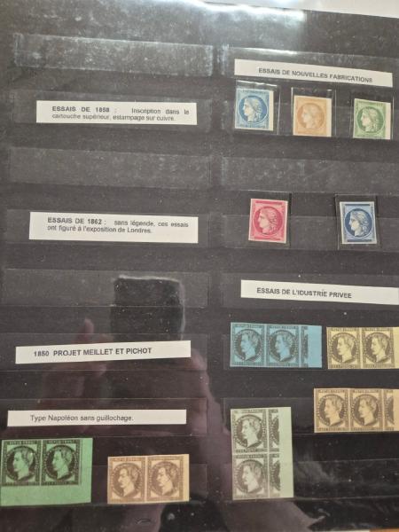 1849-1871, Lot d'essais de couleur type CERES et EMPIRE