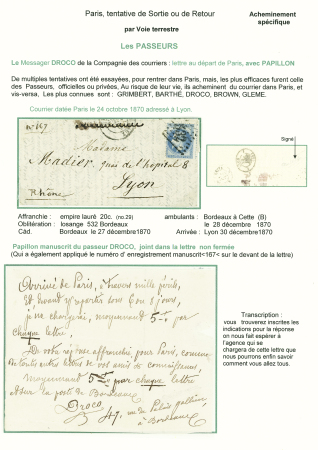 PASSEUR Pelvilain. Archive exceptionnelle de 2 lettres.