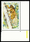 N°1946b 80c. Cigale rouge, variété inscriptions omises,