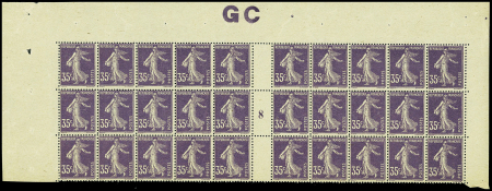 N°142 bloc de 30 timbres manchette GC mill 8 neuf