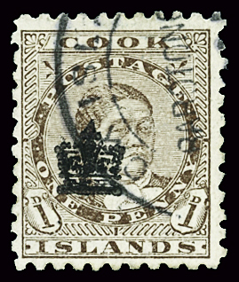 N°16 1p brun surchargé obl TB