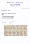 N°3 2c rose carminé, bloc de 12, neuf sans gomme, TTB,