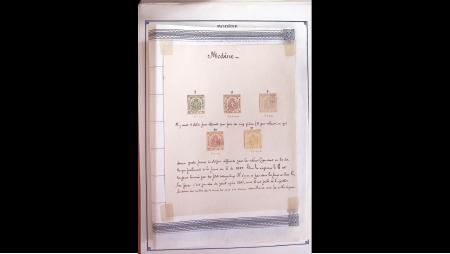(1843-1900) Bel ensemble de faux Fournier montés sur feuilles d'album