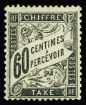 N°21 60c. noir, neuf *, TB/TTB. Signé A.Brun