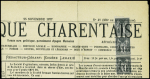N°83  1c. noir sur azuré, BANDE de 3 obl. TYPO s. Journal CHRONIQUE CHARENTAISE du 27/11/77, TB