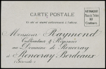 N°83 1c. noir sur azuré, obl. s. CP Privée RONCERAY avec texte imprimé EXPO Universelle de 1878 + CP