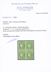 N°42A 5c. vert, report I, en bloc de 4 (cases 7, 8,