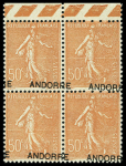 N°15 50c. rouge, variété surcharge à cheval et décalée