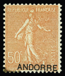 N°15 50c. rouge, variété décalée, B/TB + variété oblique,