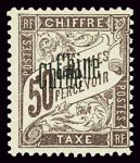 TAXE N°6 50c. lilas, variété double surcharge, neuf