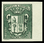 N°58 Armoiries des Vallées 50c. vert foncé, ND, BDF