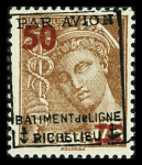 N°1 50c. sur 75c. brun, neuf **, TTB