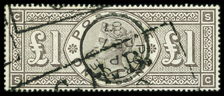 N°89 1£ brun-lilas, obl. càd Portsea DE 7 87 et cachet