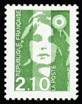 N°2622a 2f10 vert, variété sans bande phosphorescente,