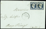 N°10a 25c. bleu foncé, en PAIRE, obl. PC 3432 s. LAC,