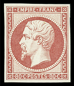 N°17B 80c. rose, belles marges, fraicheur postale,