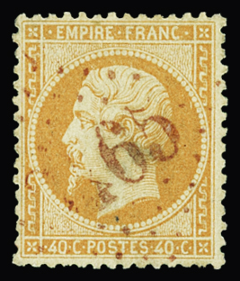 N°23  40c orange, GC ROUGE 2465 de Montfort-sur-Risle