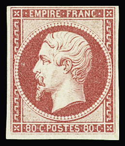 N°17B 80c rose, neuf *, frais, TB, R. Signé A.Brun