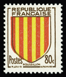 N°1046 80c Roussillon, variété couleur inversées, RRR,