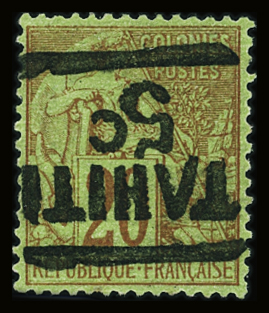 N°4a 5c. s. 20c. de 1881, neuf *, aminci de charnière,
