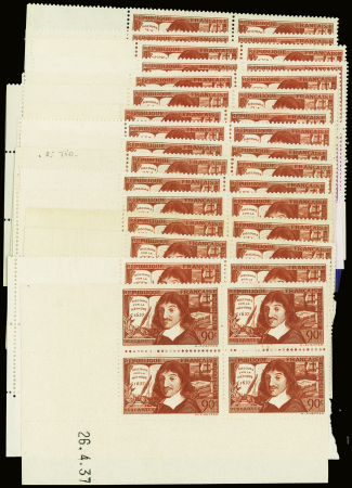 N°341/342 90c Descartes collection 16 coins datés