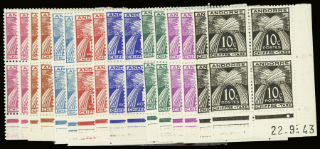 N°21/29 18 coins datés en paires de galvanos neuf