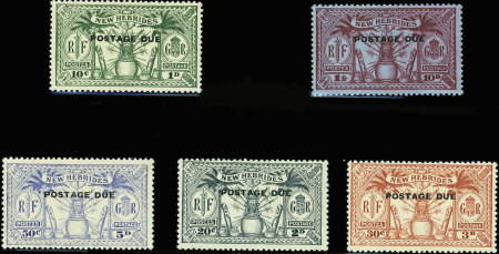 TAXE N°6/10 5 valeurs (rousseurs) neufs * TB