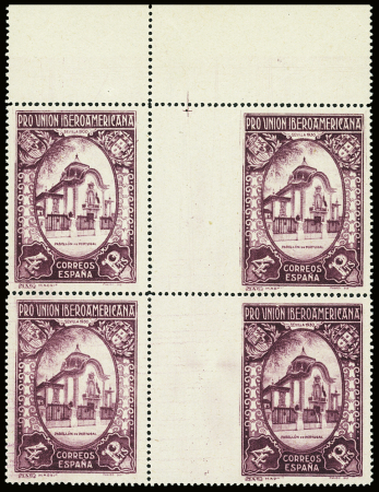 N°470 5 pi. bleu, pavillon du Portugal en bloc de 4,