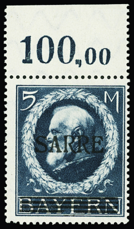 N°30 5m bleu, neuf ** (* sur bdf), TB, R. Signé Calves,