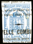 N°2 2c. bleu, obl. TYPO, grandes marges, TTB