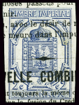 N°2 2c. bleu, obl. TYPO, grandes marges, TTB