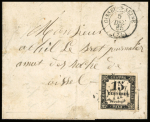 N°3  15c. noir (I), obl. GC 2714 sur LAC de Vissel,