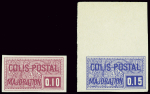 N°156a 10c. lilas-rose, ND + n°157a 15c. outremer,