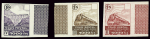 N°177b + n°178b + n°181b, tous 3 valeur omise, ND,
