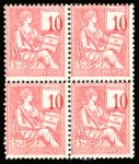 N°112a 10c. rose, variété chiffres très déplacés, en