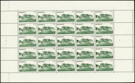 N°184 10f. vert, Stade Louis II, N°FEUILLE de 25, CD 29/3/39, neuf **, TTB