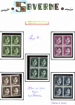 SAVERNE N°3/5, 7, 9/11, 14/15 et 17/19 en BLOCS de 4, 3 ex. T I dont 1 ex. V brisé et 1 ex. T II, TB
