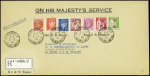 SAINT NAZAIRE N°431, 480, 483, 505/06, 510 et 514 obl. LA TURBALLE 7/2/45 s. Env. Anglaise, arr. LA 