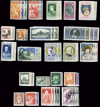 Vatican, petit lot entre 1930 et 1954, Poste et annexes, dont Congrès Juridique et Presse Catholique
