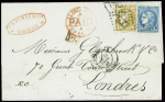 N°43A et n°46B, 10c. bistre R I et 20c. bleu T III