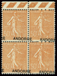 N°15 50c. rouge, variété surcharge à cheval et décalée