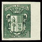 N°58 Armoiries des Vallées 50c. vert foncé, ND, BDF